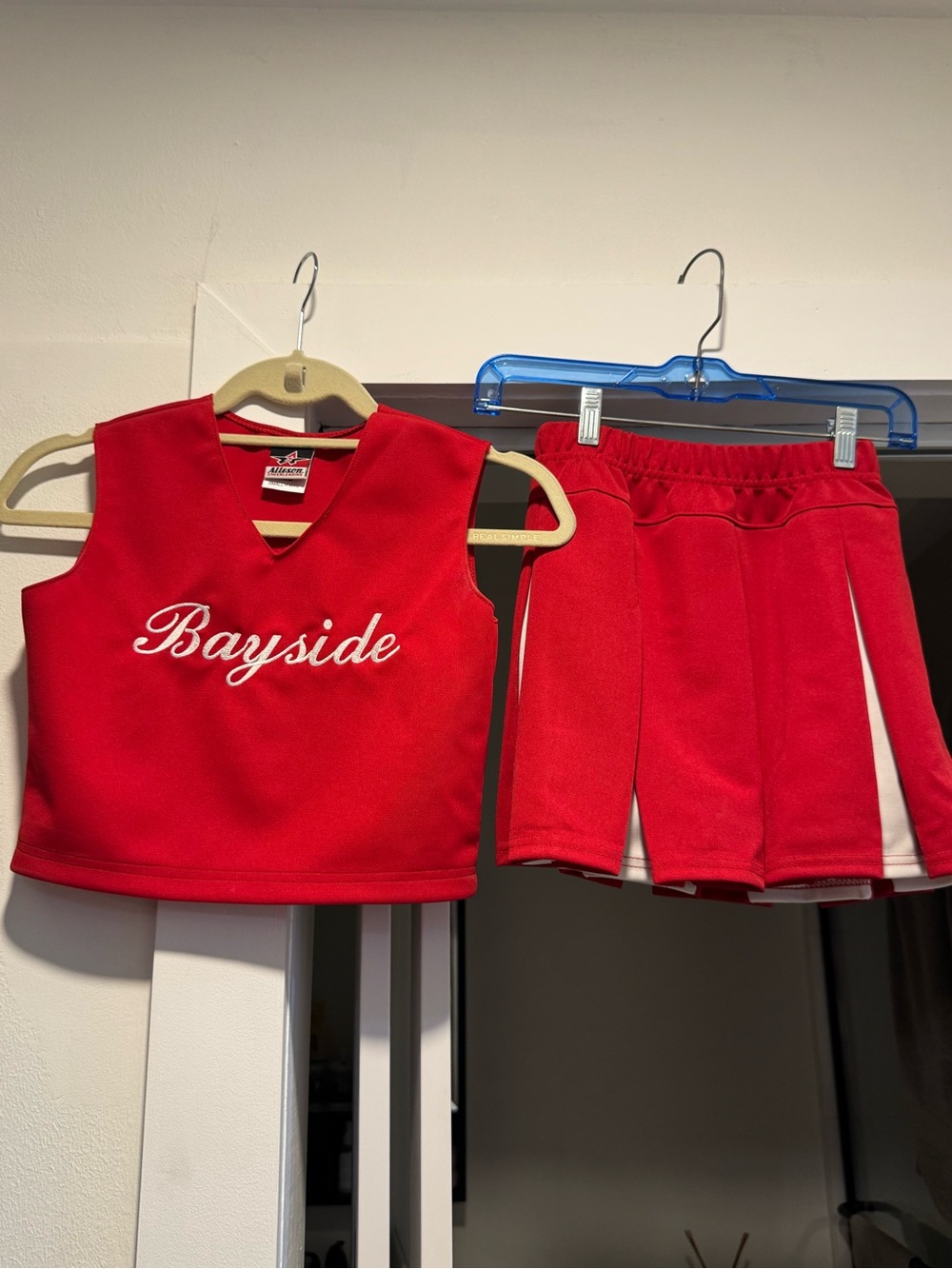 Bayside Red Cheerleading Set - Top & Skirt. Saved by the bell costume.
